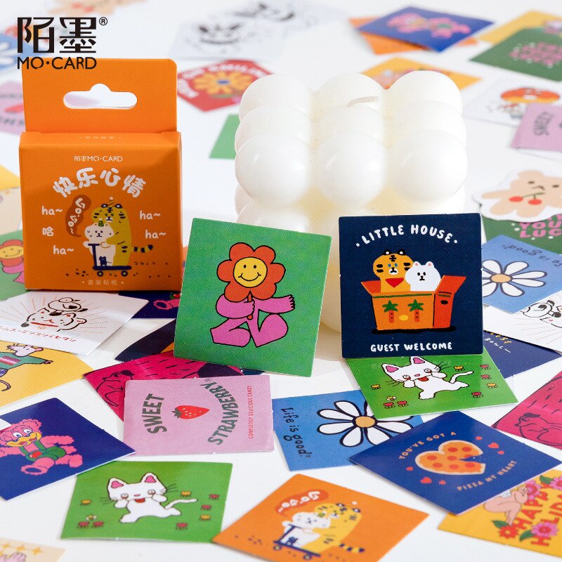 jianwu-สติกเกอร์-ลายการ์ตูน-kawaii-น่ารัก-หลากสี-สําหรับตกแต่งสมุดภาพ-เครื่องเขียน-46-ชิ้น