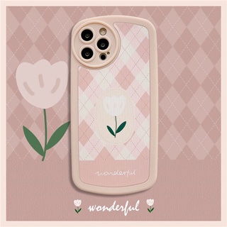 พร้อมส่งในไทย⭐️ เคสโทรศัพท์ เคส เคสมือถือ เคส TPU เคสนิ่ม ดอกไม้ขาวพื้นชมวงรี TPU-R1719