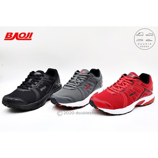 BAOJI RUNNING ของแท้ 100% รองเท้าวิ่ง รองเท้าออกกำลังกาย รุ่น BJM422 (ดำ/ แดง/ เทา) ไซส์ 41-45