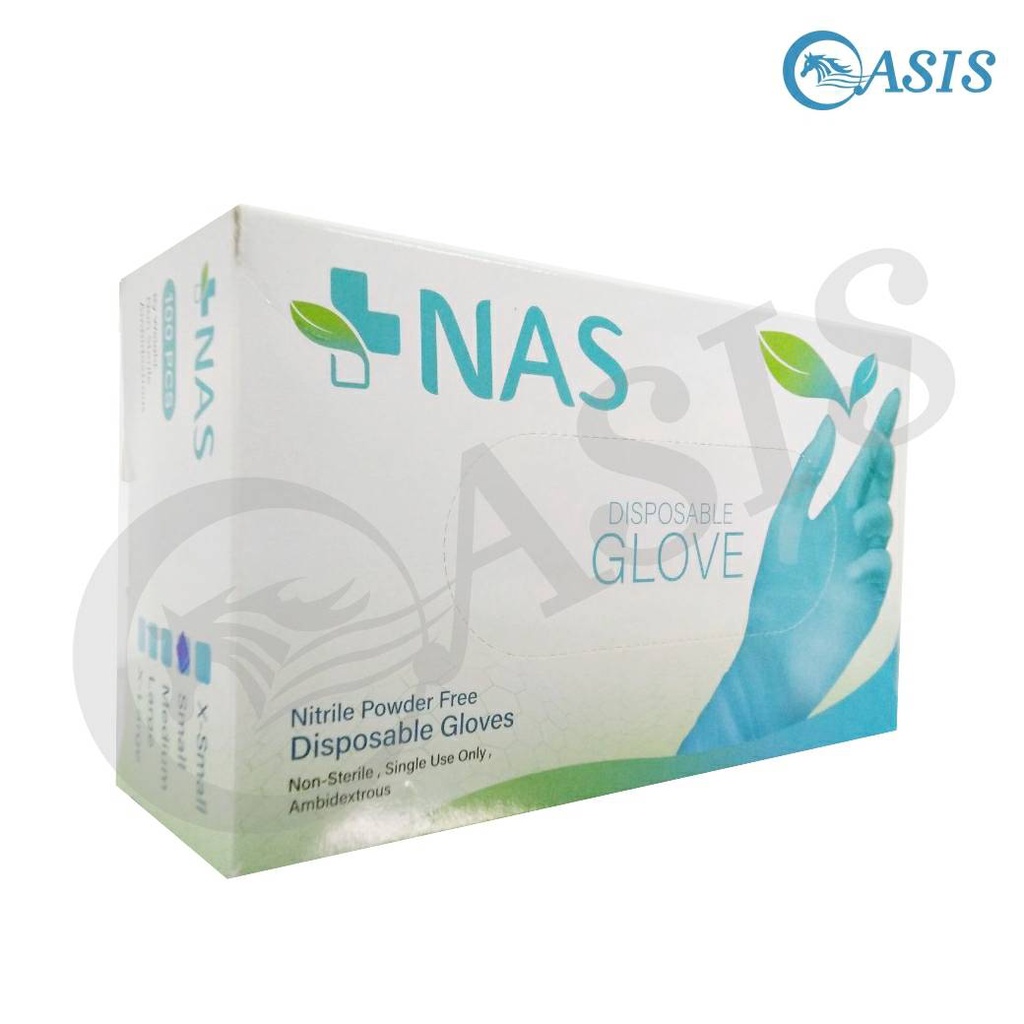 ถุงมือไนไตร-nas-disposable-glove-สีฟ้า-ชนิดไม่มีแป้ง