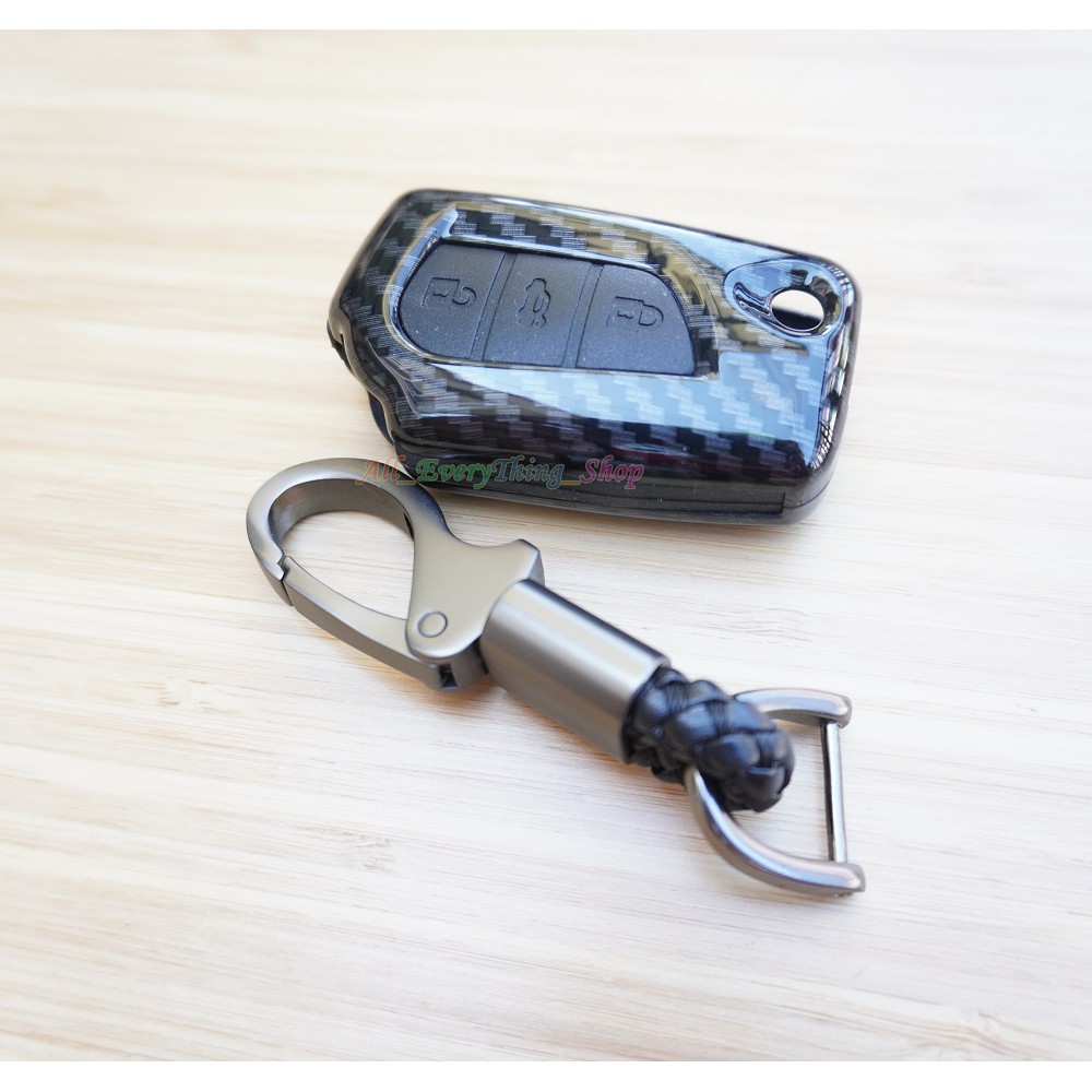 เคสเคฟล่ากุญแจรถยนต์-เคสเคฟล่าแท้-เคสรีโมท-เคสกุญแจแท้-toyota-revo-altis-ซิลิโคนสีดำ