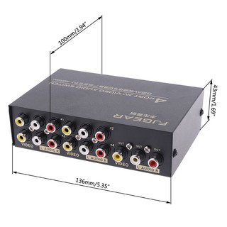 VODOOL ❤ 4 Port AV Audio Video RCA 4 Input 1 Output Switcher Switch Selector