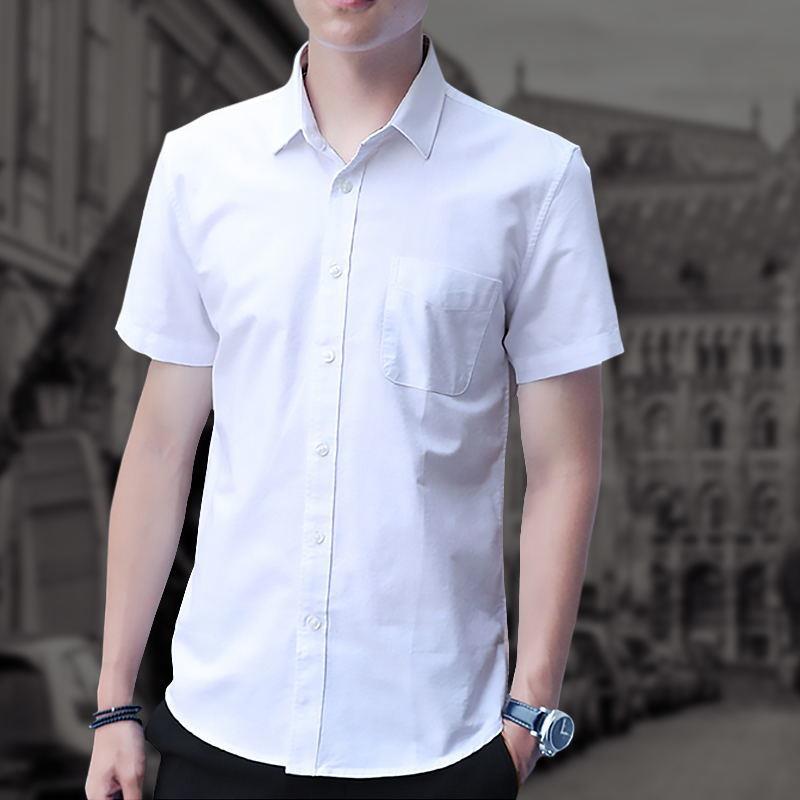 ภาพสินค้าKorean Summer Plain Casual Slim Trend Black Shirt Men จากร้าน heiying0903.th บน Shopee ภาพที่ 5