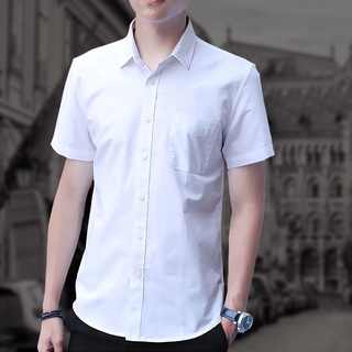 ภาพขนาดย่อของภาพหน้าปกสินค้าKorean Summer Plain Casual Slim Trend Black Shirt Men จากร้าน heiying0903.th บน Shopee ภาพที่ 5