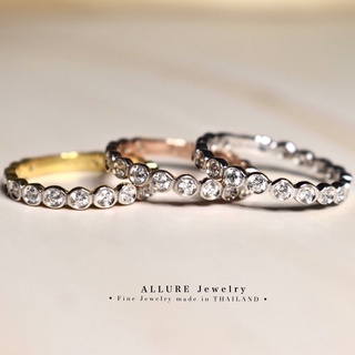 ทองปลอม ของขวัญวันเกิดแฟน [แถมฟรีกล่องจิวเวอร์รี่] แหวนเพชรเงินแท้ชุบเคลือบทองคำขาว ✨ [ Darin ] Allure Jewelry