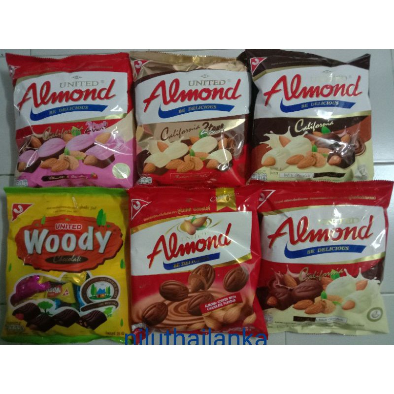 รูปภาพสินค้าแรกของยูไนเต็ด อัลมอนด์เคลือบ รสไวท์ ช็อกโกแลต Almond united with chocolate flavor with white chocolate flavor