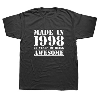 [S-5XL] เสื้อยืดแขนสั้น พิมพ์ลาย Made In 1998 21 Years of Being Awesome แฟชั่นฤดูร้อน สําหรับผู้ชาย