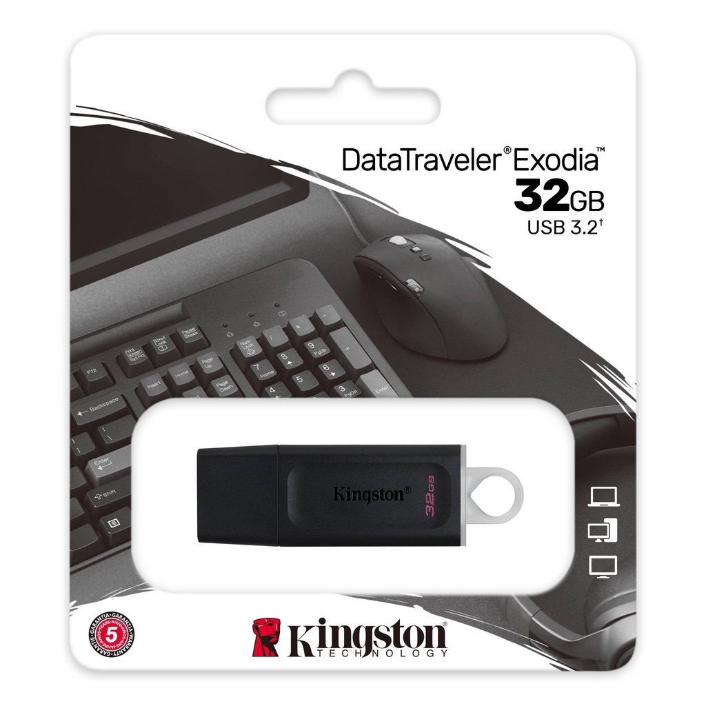 ราคาและรีวิวKingston Flash Drive DataTraveler Exodia USB 3.2 32GB รับประกัน 5 ปี รุ่น DTX/32
