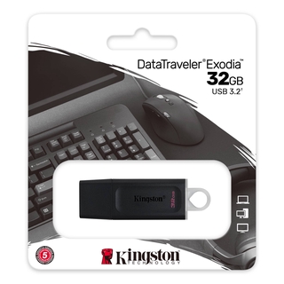 ภาพขนาดย่อของภาพหน้าปกสินค้าKingston Flash Drive DataTraveler Exodia USB 3.2 32GB รับประกัน 5 ปี รุ่น DTX/32 จากร้าน pchanakarn. บน Shopee