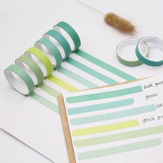 [DETFEB30 ลด 30%] เทปวาชิ 6ม้วน/กล่อง สีพาสเทล สีพื้น Washi Tape เทปกระดาษ เทปตกแต่ง  เขียนทับได้