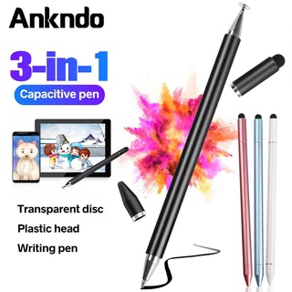 Ankndo 3 in 1 ปากกาสไตลัส สไตลัส หน้าจอ สําหรับระบบ IOS Android โทรศัพท์ ปากกาสไตลัส ปากกาดินสอ