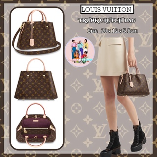 หลุยส์วิตตอง กระเป๋าถือขนาดกลาง Louis Vuitton MONTAIGNE/สายสะพายไหล่ถอดออกได้/ความจุขนาดใหญ่/สไตล์คลาสสิก