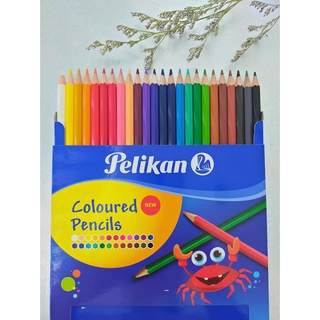 สินค้า [เหลือ 28.- เก็บโค้ดหน้าร้าน+INC99SL2] Pelikan สีไม้ยาว 24 สี