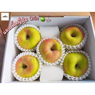 แอปเปิ้ลญี่ปุ่น Orin 🍏🎌 เนื้อกรอบ หวานนฉ่ำ เกรดพรีเมียม! 5 ลูก/กล่อง ผลไม้ญี่ปุ่น