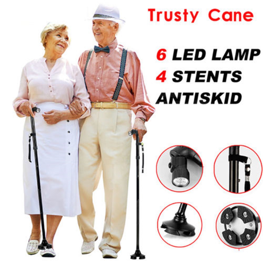 Magic Cane ไม้เท้าพับได้ มีไฟฉาย ตั้งยืนได้ | Shopee Thailand
