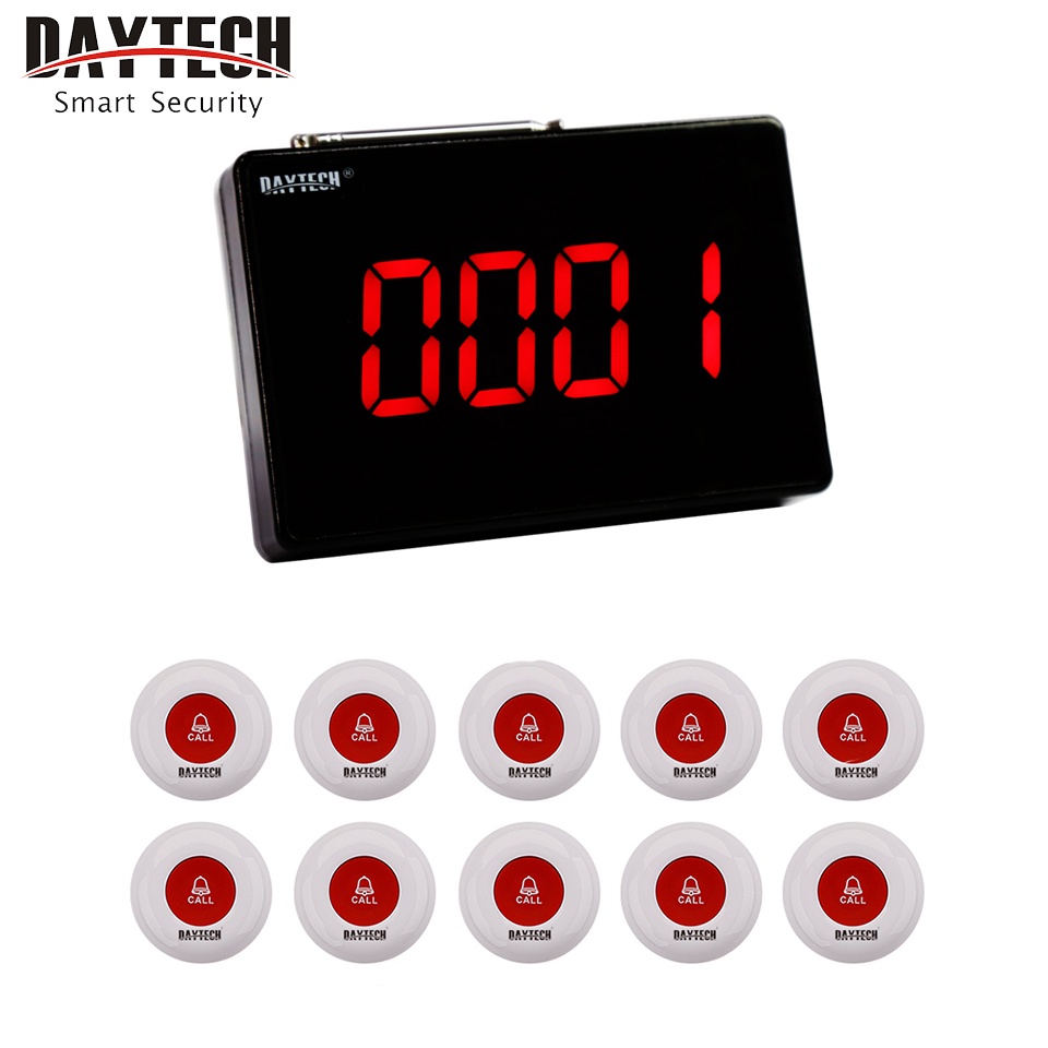 11-11-ลดราคาสุดๆ-daytech-กริ่งเรียกพนักงาน-ไร้สาย-เครื่องเรียกคิว-แบบไร้สาย-พร้อมจอรับสัญญาณ-lcd-รุ่น-p4-10-ปุ่ม-สัญญาณแรง-เหมาะสำหรับร้านอาหาร-ร้านกาแฟ-บาร์