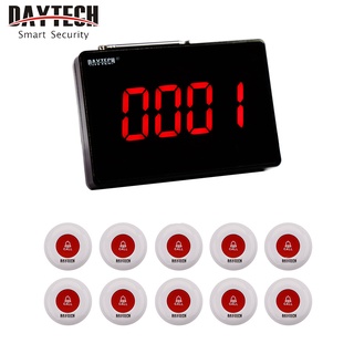 【11.11 ลดราคาสุดๆ】Daytech กริ่งเรียกพนักงาน ไร้สาย เครื่องเรียกคิว แบบไร้สาย พร้อมจอรับสัญญาณ LCD รุ่น P4 10 ปุ่ม สัญญาณแรง เหมาะสำหรับร้านอาหาร ร้านกาแฟ บาร์