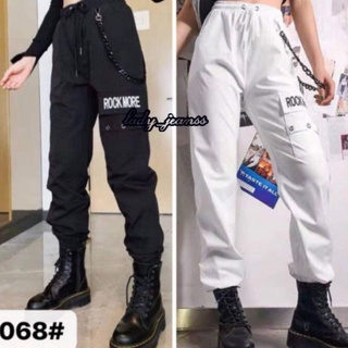 ภาพหน้าปกสินค้าGang_jeans (ใส่โค้ด S5SSCPY ลด 100.-) กางเกงขายาวแฟชั่น Rock More กางเกงปลายขาจั๊ม ผู้หญิง สีดำ สีขาว ที่เกี่ยวข้อง