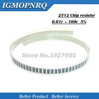 50Pcs 2512 Patch fixed resisto 5% 0.01r  0.05r 0.1r 0.33r 0.5r 0R 1K 10R 100R 2512-1R  SMD fixed resistor new