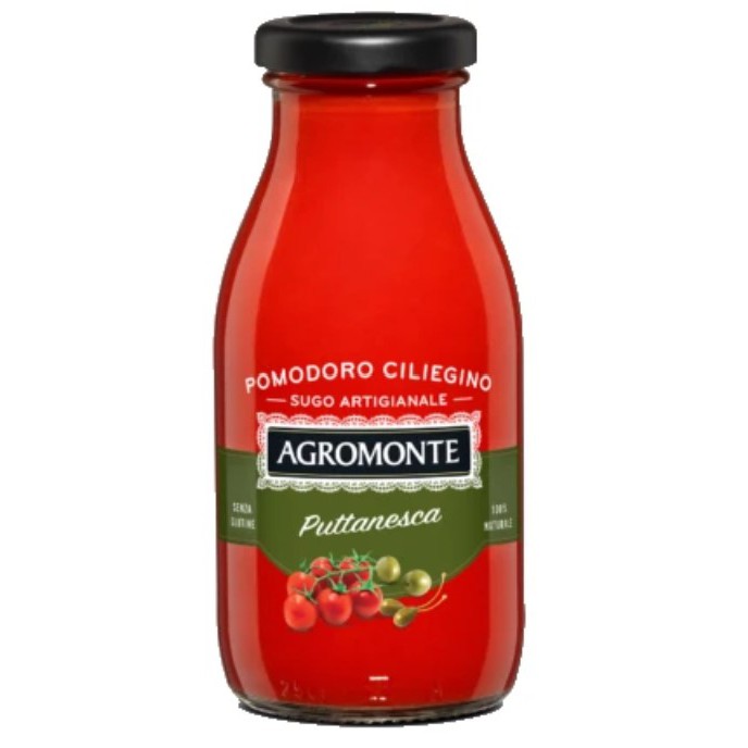 agromonte-sauce-puttanesca-260g-พาสต้าซอสมะเขือเทศเชอร์รี่ผสมเคปเปอร์และมะกอกเขียว