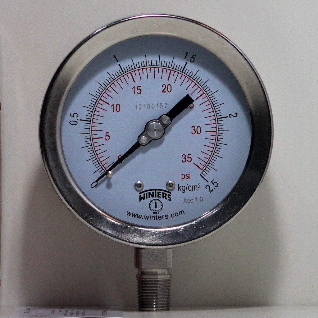 Pressure Gauge SS316 4" ,3/8" NPT , 02.5 kg/cm2/psi Shopee Thailand