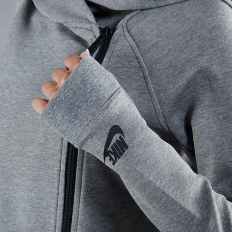 เสื้อแจ็กเก็ตผู้หญิง-nike-tech-fleece-cape-women-แท้-สี-carbon-heather-black