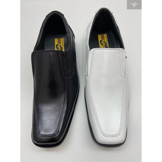สินค้า รองเท้าหนังคัชชู ผู้ชาย สีดำ/สีขาว AGFASA รุ่น8003 งานดี หนังแท้ การันตี ทรงสวยใส่ทน size37-46