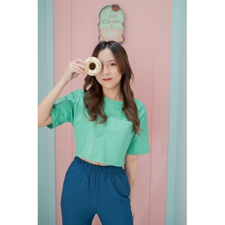 (ถูกที่สุด)candy top crop เสื้อครอปผ้าคอตตอน100%