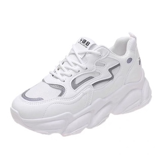 รองเท้าผ้าใบ สีขาวเสริมส้น5ซม. Baobaoshop 2201