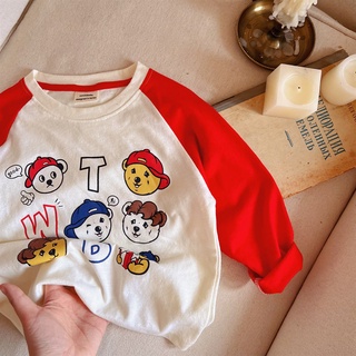 [Babycat] พร้อมส่ง ลดกระหน่ํา เสื้อยืดแขนยาว ผ้าฝ้ายแท้ พิมพ์ลาย ทรงหลวม สไตล์เกาหลี ญี่ปุ่น ฤดูใบไม้ผลิ ฤดูใบไม้ร่วง สําหรับเด็กผู้ชาย เด็กผู้หญิง