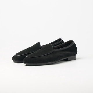 Julietta - Belgian Loafer Unlined Shoes Suede in Black  รองเท้าหนัง Juliettabkk