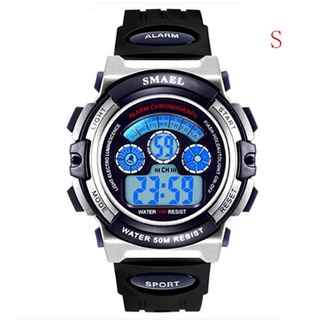 SMAEL Kids Watches Boys Quartz Wristwatches Student Sport Watches 50M Waterproof Alarm Clock 0508 Children Watches LED D