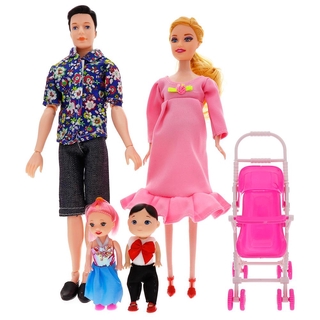 ภาพหน้าปกสินค้าNG 6 ชิ้นครอบครัวตั้งครรภ์ตุ๊กตาแม่เด็กพ่อเด็กสำหรับตุ๊กตาบาร์บี้ชุด ที่เกี่ยวข้อง