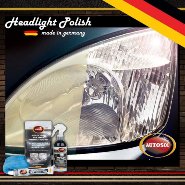 Autosol Headlight Polish Kit ชุดน้ำยาขัดไฟหน้า | Shopee Thailand