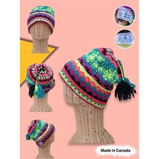 หมวกไหมพรม งานHandmade Colourful - Made in CANADA🇨🇦 (มือสอง สภาพดี)
