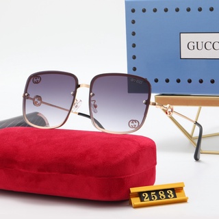 ใหม่ แว่นตากันแดด Gucci หรูหรา สไตล์เรโทร คลาสสิก เหมาะกับการขับขี่กลางแจ้ง แฟชั่นสําหรับผู้ชาย และผู้หญิง uv400