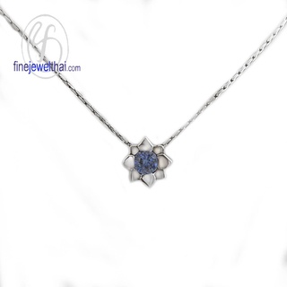 Finejewelthai-จี้ไพลิน-ไพลิน-จี้พลอย-พลอยประจำเดือนเกิด-Blue-Sapphire-Silver-Pendant-Birthstone-P1058bl00e