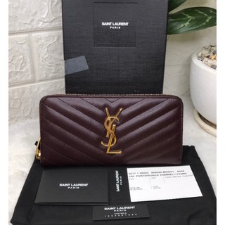 Keep Unused YSL Wallet หนังคาเวียร์