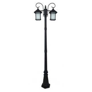 Field lights 2-LANTERN LAMP POST CARINI 8518/2 ALUMINIUM/GLASS CLASSIC SBK 2L External lamp Light bulb ไฟสนาม ไฟสนาม CAR