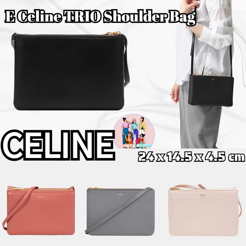 celine-celine-trio-หนังแกะ-กระเป๋าสะพายข้าง-กระเป๋าคลัช-หญิง-ยุโรปสั่งของแท้-100-นำเข้า