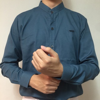 [12สี] เสื้อเชิ้ตคอจีนแขนยาว ผ้าอ็อกฟอร์ด