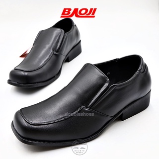 BAOJI รองเท้าหนังนักศึกษา รองเท้าหนังทำงาน หัวตัด สีดำ รุ่น BJ8015 ไซส์ 40-45