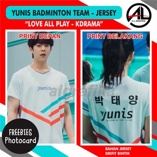 เสื้อยืด พิมพ์ลาย love all play jersey yunis badminton team kdrama park taeyang taejun