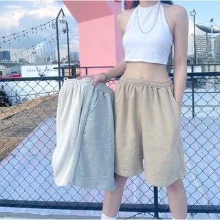 ✨ กางเกงขาสั้น สไตล์เกาหลี UNISEX  Cotton Wide-leg short Pants By Chudshopp