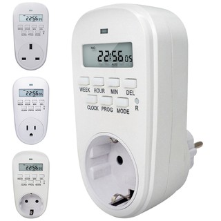 Cannabmall อิเล็กทรอนิกส์ Digital Timer Switch US/EU/UK Plug Kitchen Timer Outlet 125 V/230 V 50 HZ 7 วัน 12/24 ชั่วโมงสำหรับ LED Grow Light Grow เต็นท์