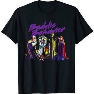 เสื้อยืดผ้าฝ้ายพิมพ์ลายขายดี เสื้อยืด พิมพ์ลาย Disney Villains Baddie Behavior ระบายอากาศ สวมใส่สบาย