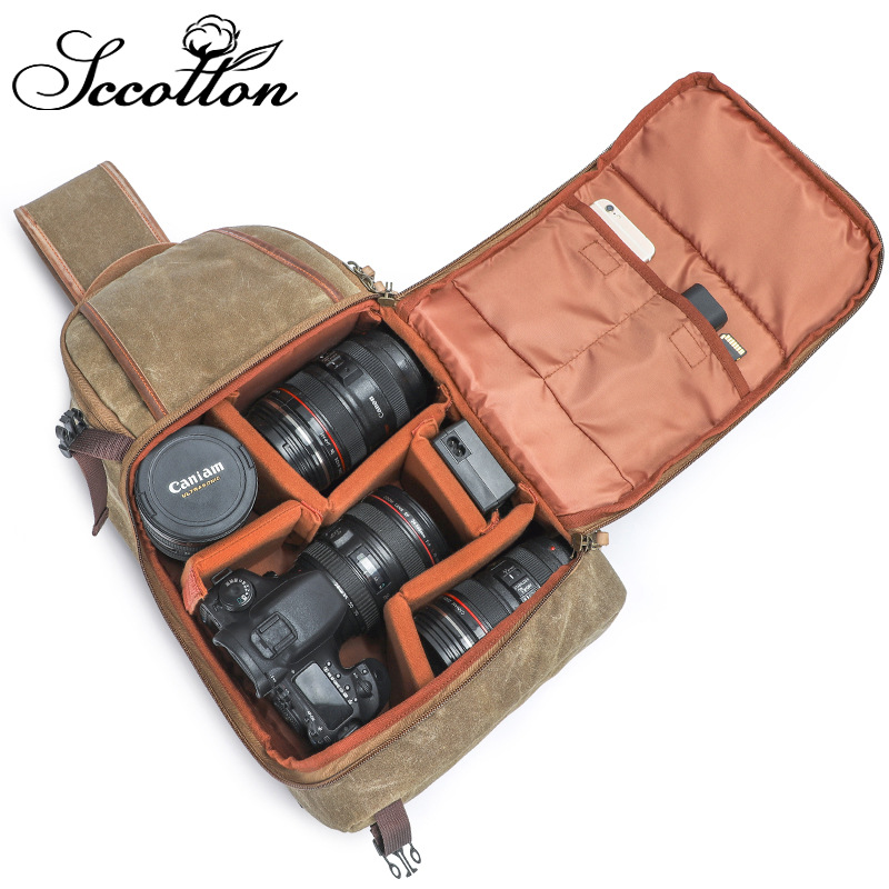 กระเป๋าผ้าใบป้องกันการสึกหรอกระเป๋ากล้องดิจิตอลกระเป๋าสะพายกระเป๋าถือเป้สะพายหลัง
