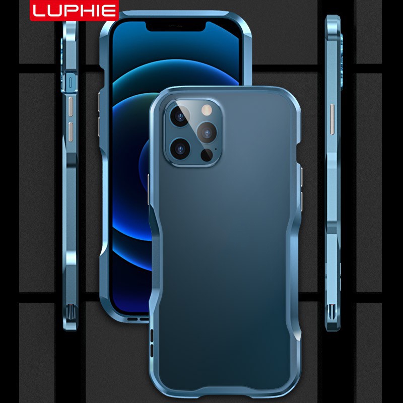 Luphie Bicolor เคสโทรศัพท์มือถือ กรอบอลูมิเนียมโลหะ สําหรับ iPhone 13