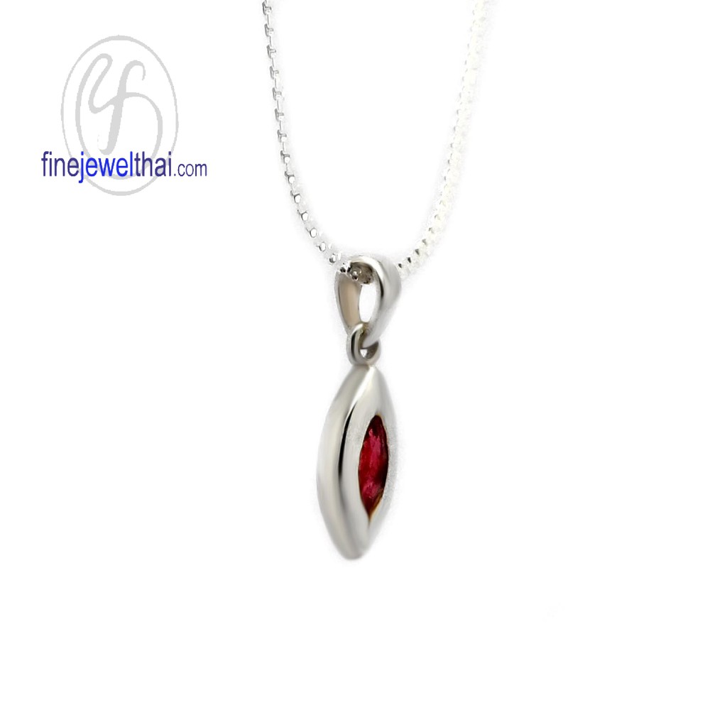 finejewelthai-จี้-ทับทิม-เงินแท้-จี้พลอย-หัวใจ-พลอยประจำเดือนเกิด-ruby-pendant-silver925-p1001rb