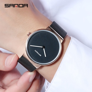 SANDA Super Slim Mens Watches Top Brand Luxury Rose Gold Mesh Watch Men Fashion Business Wrist watches Relogio Masculin